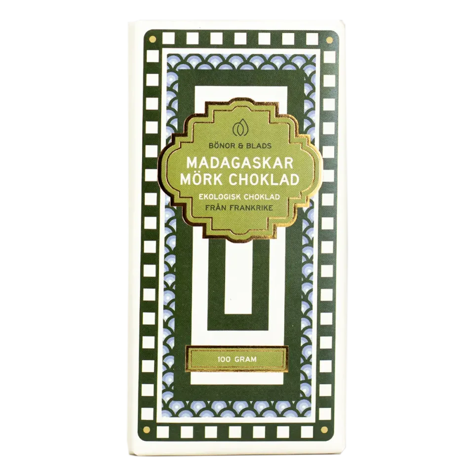 Bönor & Blad Madagaskar mörk chokladkaka 74% ekologisk