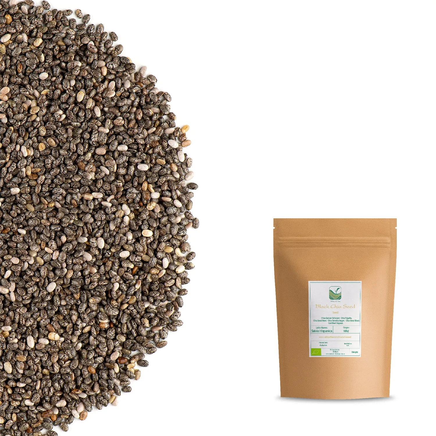 Valley of Tea Chiafrön svarta 500g ekologiska