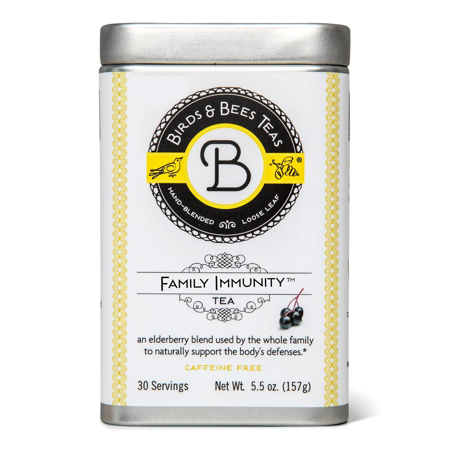 Birds & Bees Tea Family Immunity örtte burk fläder