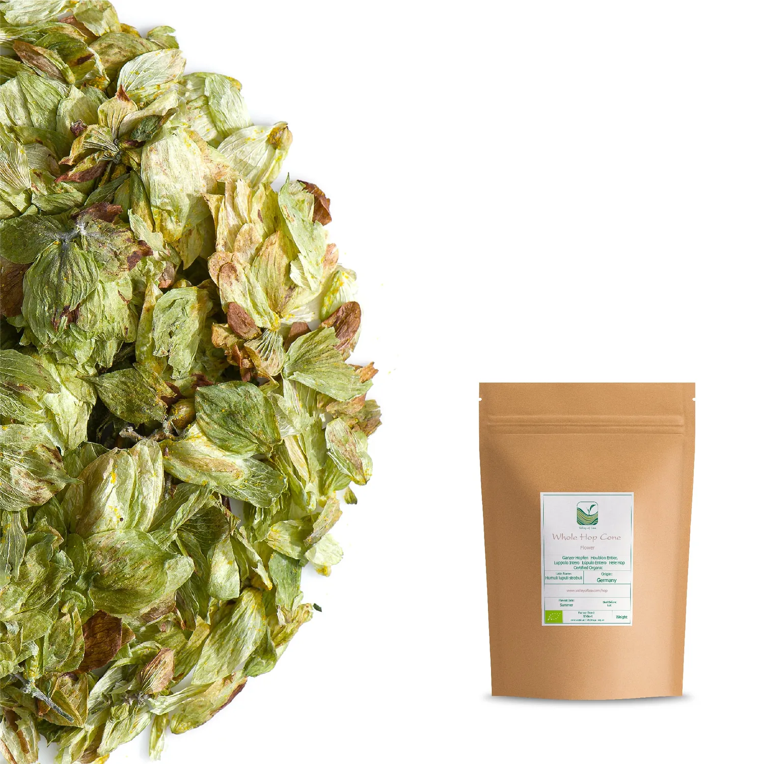 Valley of Tea Humlekottar örtte 50g ekologisk koffeinfri
