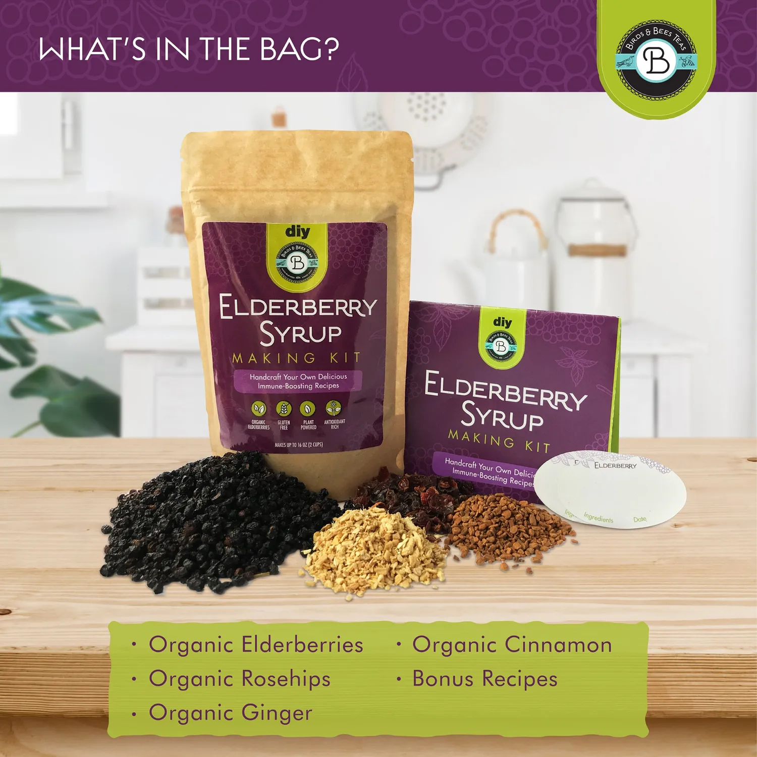 Birds & Bees Tea Elderberry sirapskit Basic fläderbär