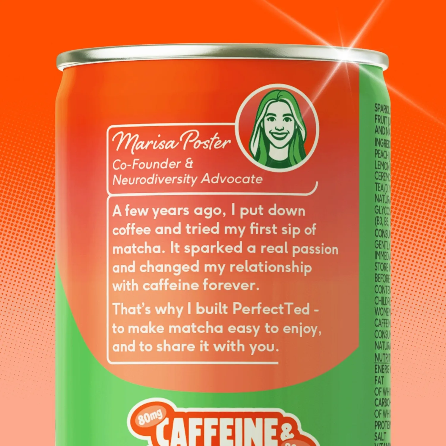 Perfect Ted Juicy Peach matcha energidryck 12-pack