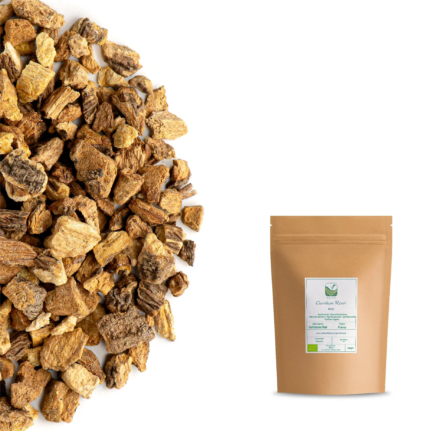 Valley of Tea Gentiana Rot örtte 100g bitter