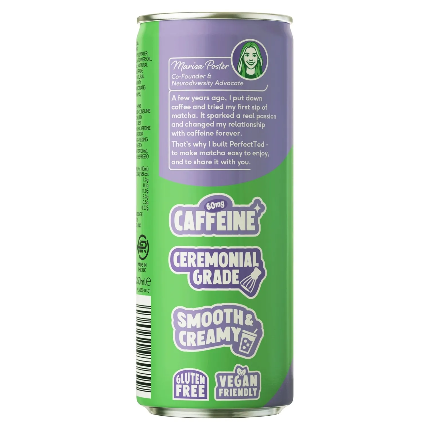 Perfect Ted blueberry oat matchalatte 12-pack havre