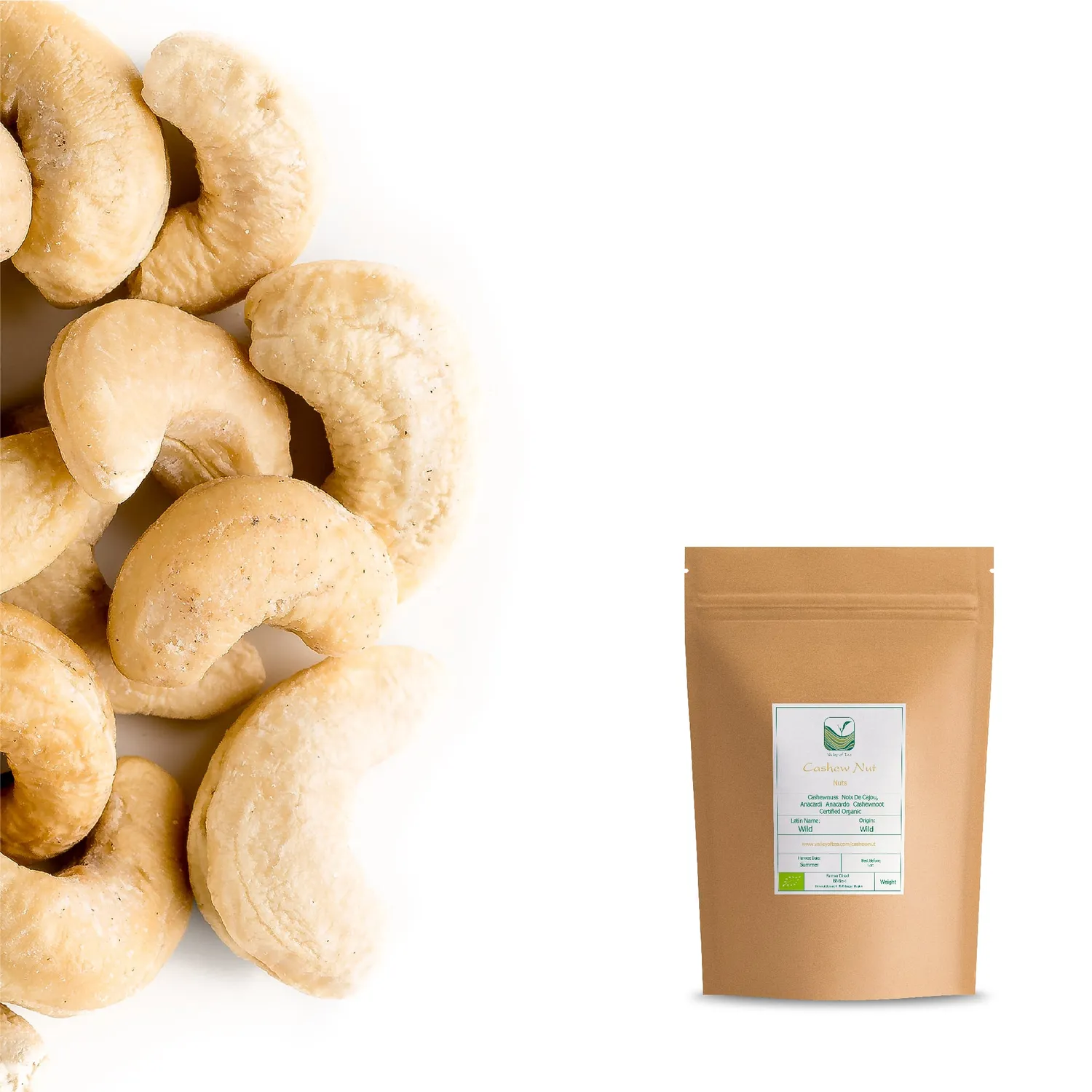 Valley of Tea Cashewnötter naturella 250g ekologiska
