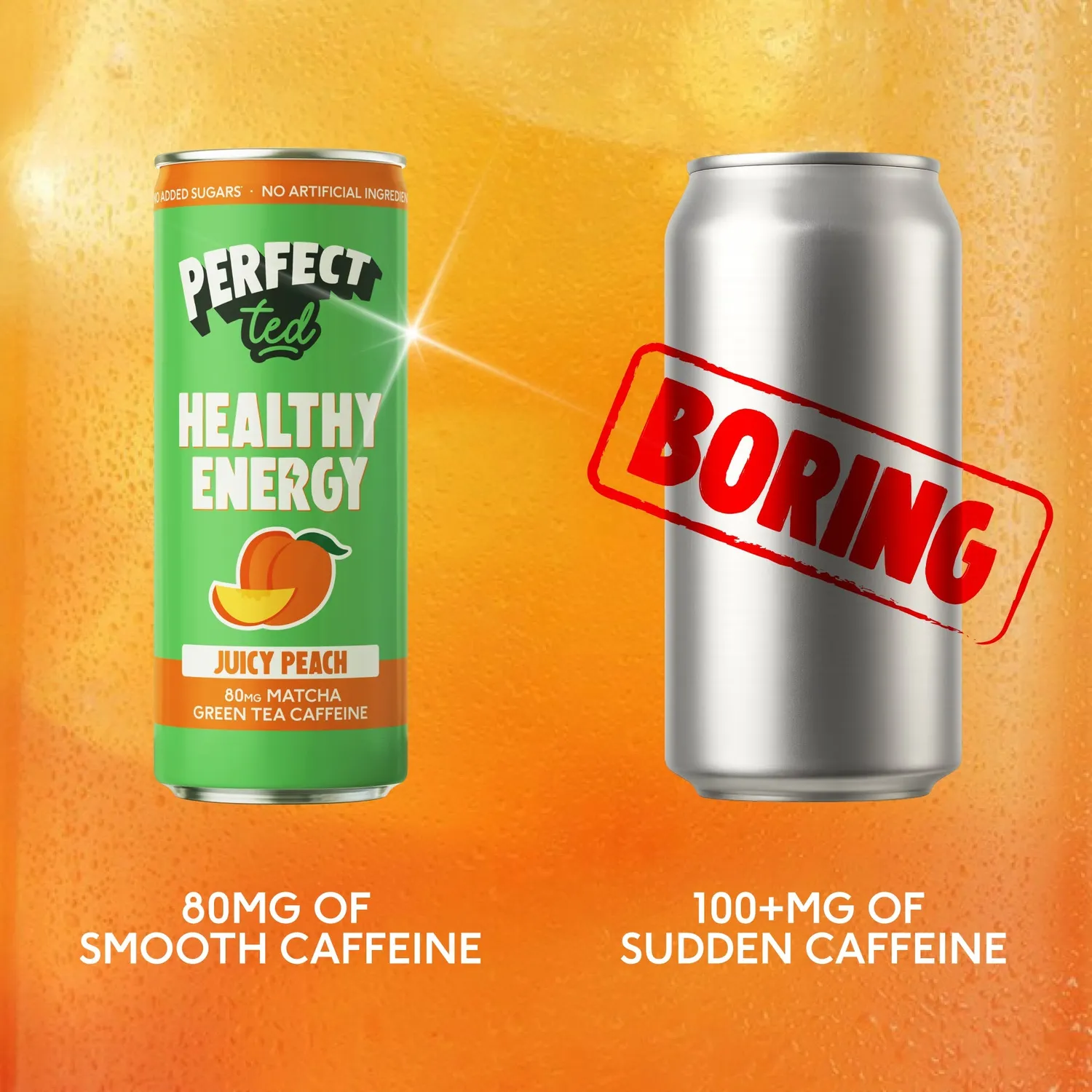Perfect Ted Juicy Peach energidryck 12-pack persika matcha