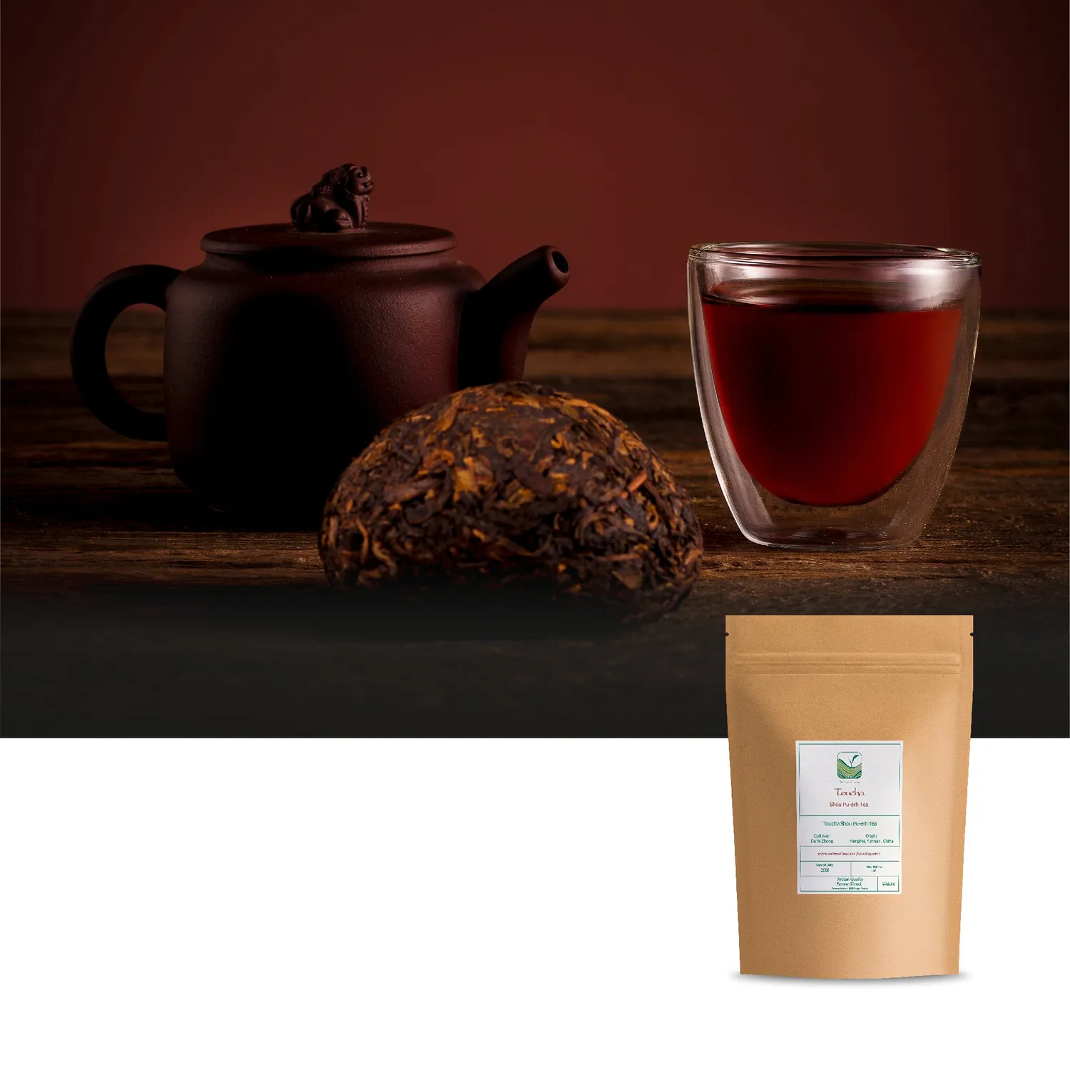 Valley of Tea Toucha pu-erh te 100g shou söt