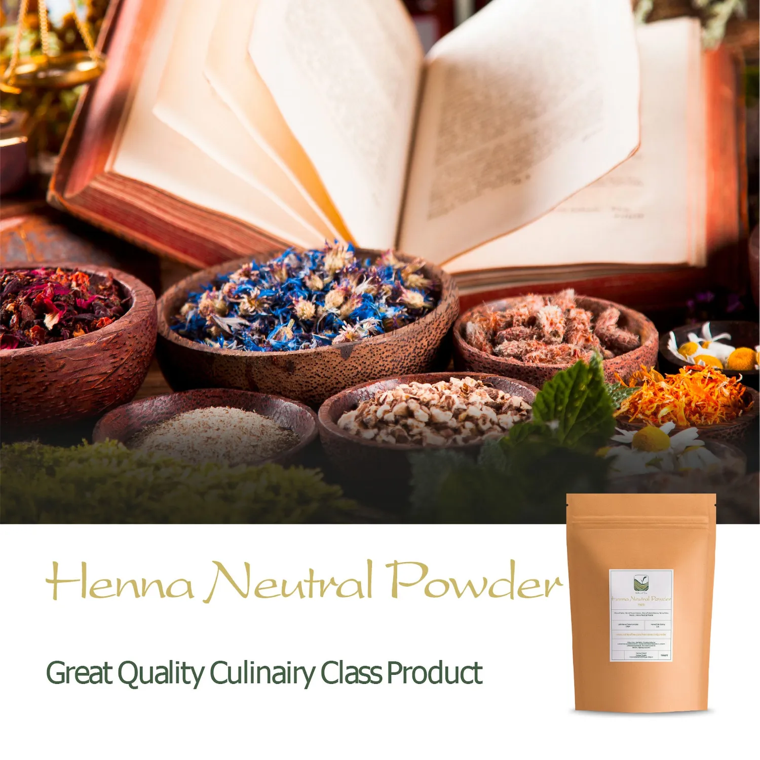 Valley of Tea neutral henna pulver 100g ofärgad