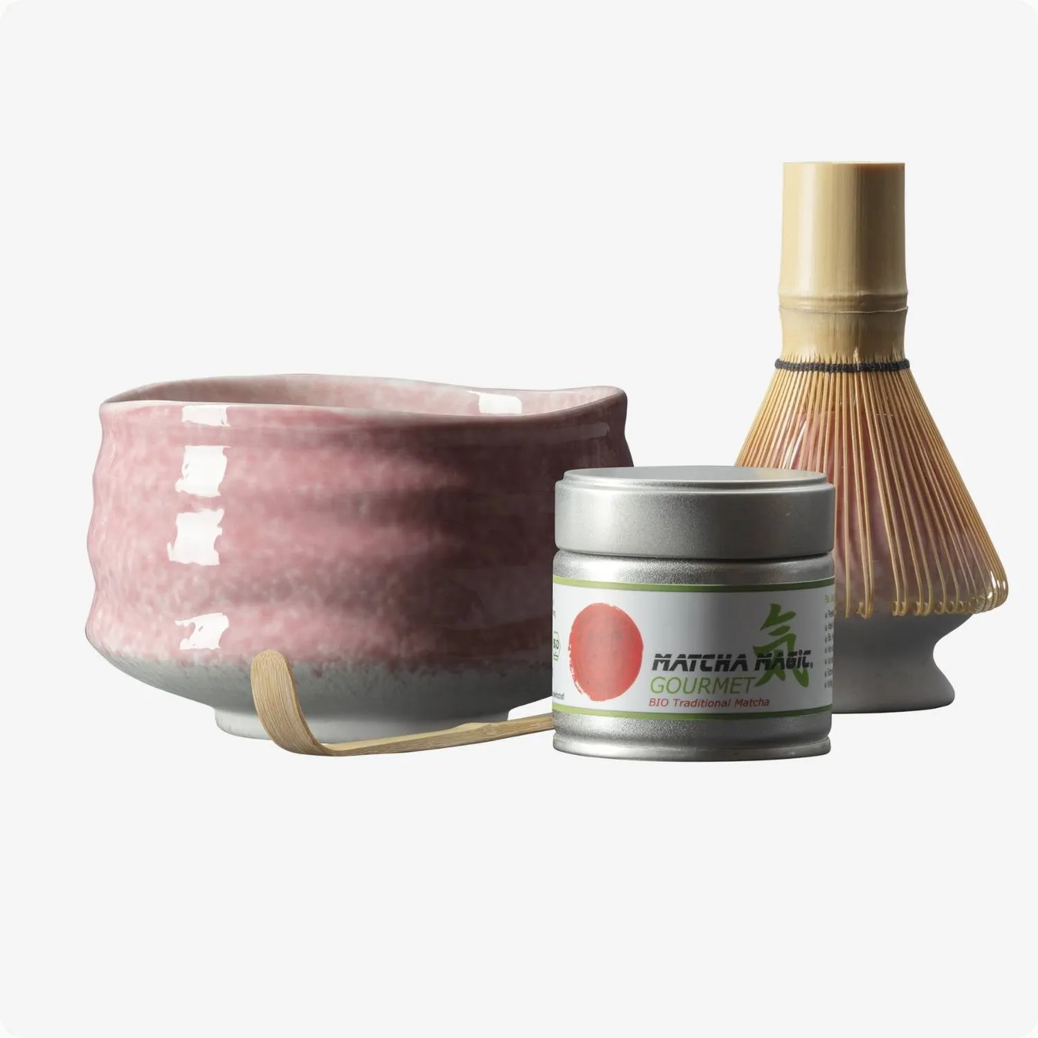 Matcha Magic Pinku matchaset skål visp presentbox