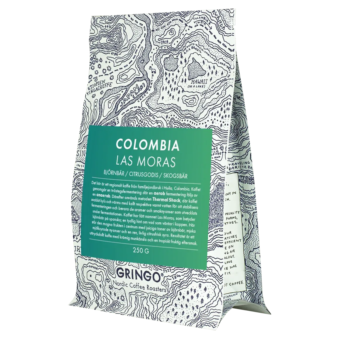 Gringo Colombia Las Moras kaffe 250 g björnbär