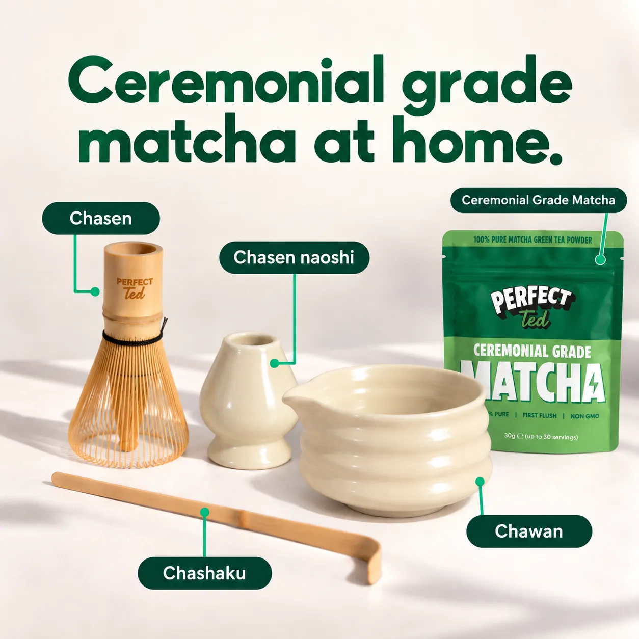 Perfect Ted Butter Yellow Matcha Set matchaset gul
