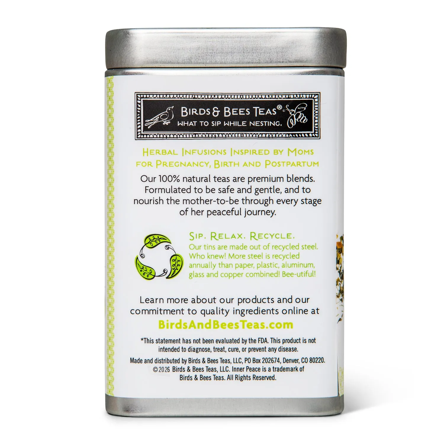 Birds & Bees Inner Peace örtte burk 2,25oz ingefära