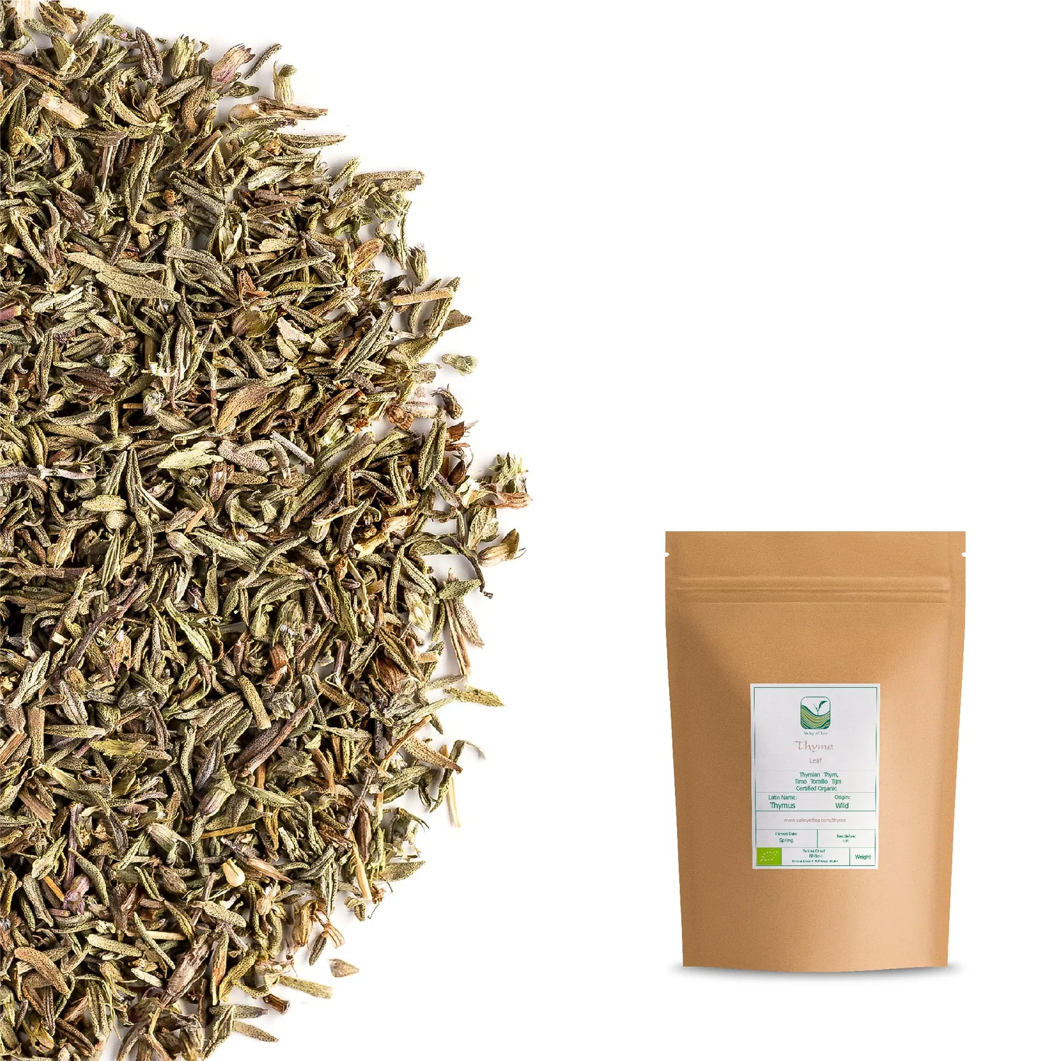 Valley of Tea Timjan örtte 100 g lösvikt jordig