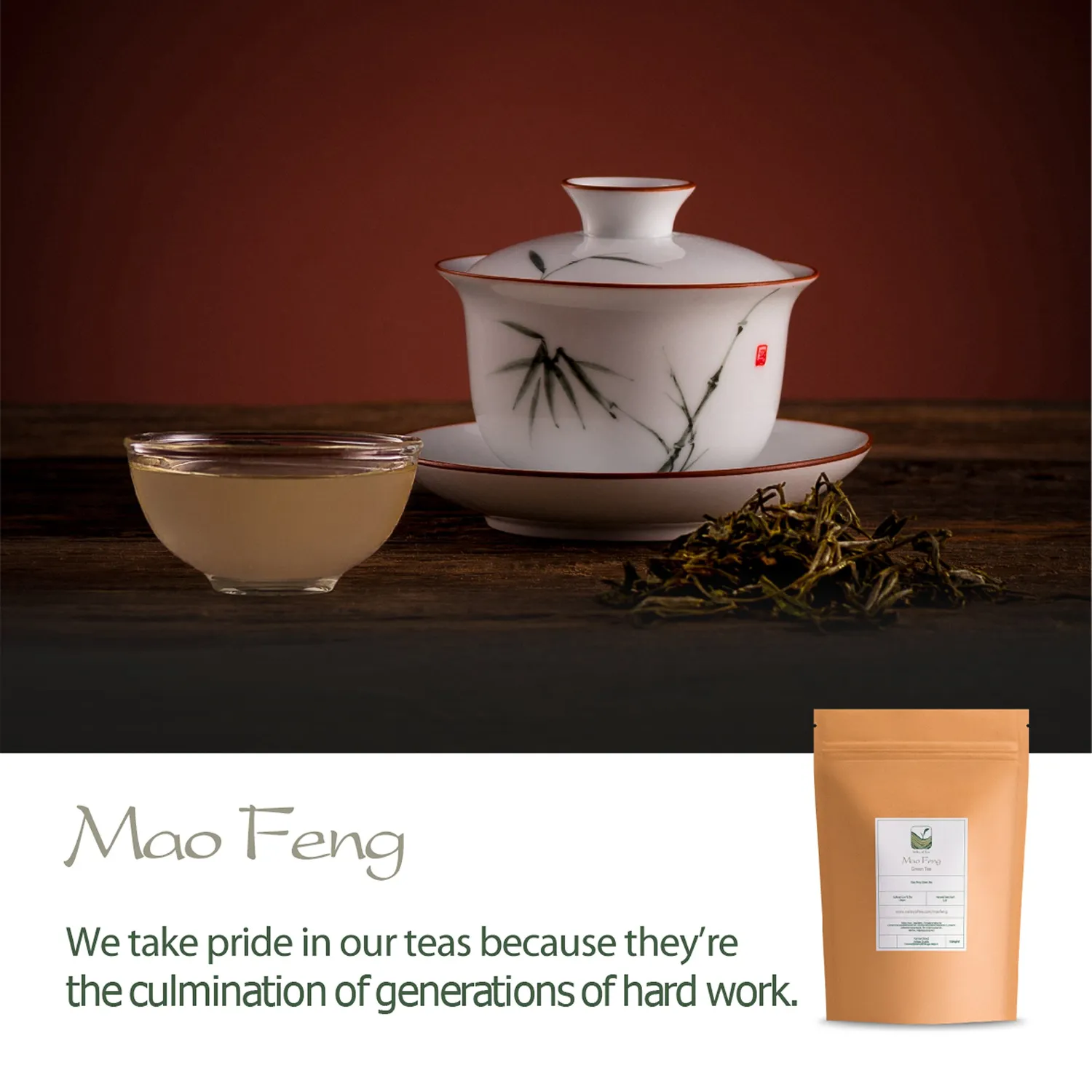 Valley of Tea Mao Feng grönt te 100g lösvikt