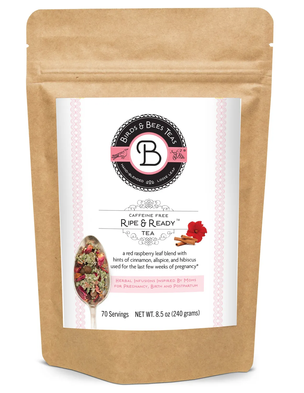 Birds & Bees Tea Ripe & Ready örtte plåtburk hallonblad