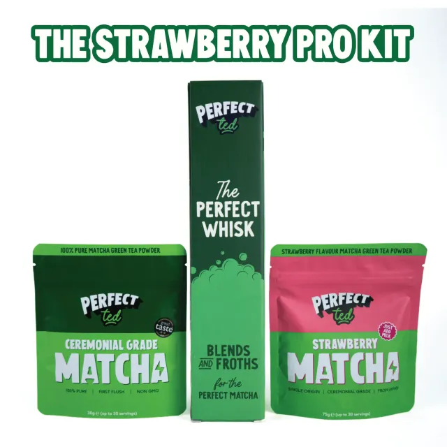 Perfect Ted Strawberry Pro Kit matcha med jordgubb vispset