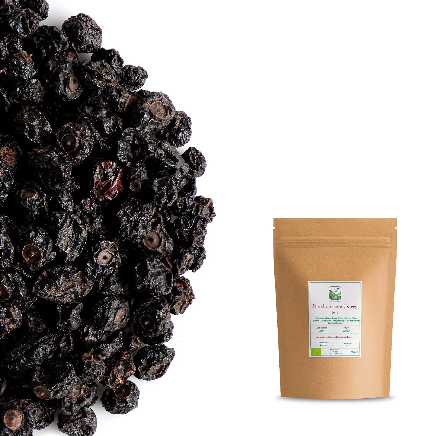 Valley of Tea Svartvinbär torkade bär 700 g C-vitamin