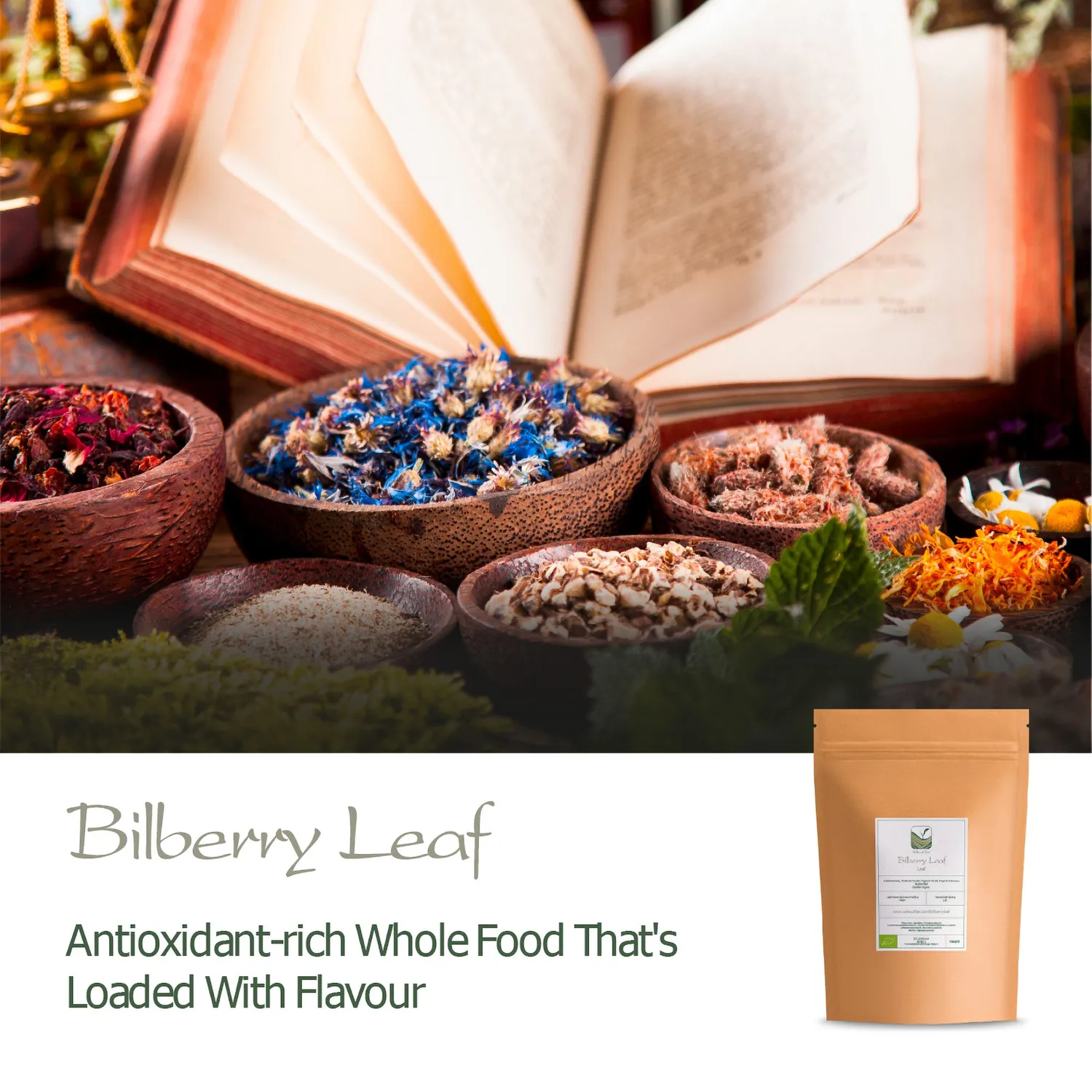 Valley of Tea Blåbärsblad örtte 100g mild koffeinfri