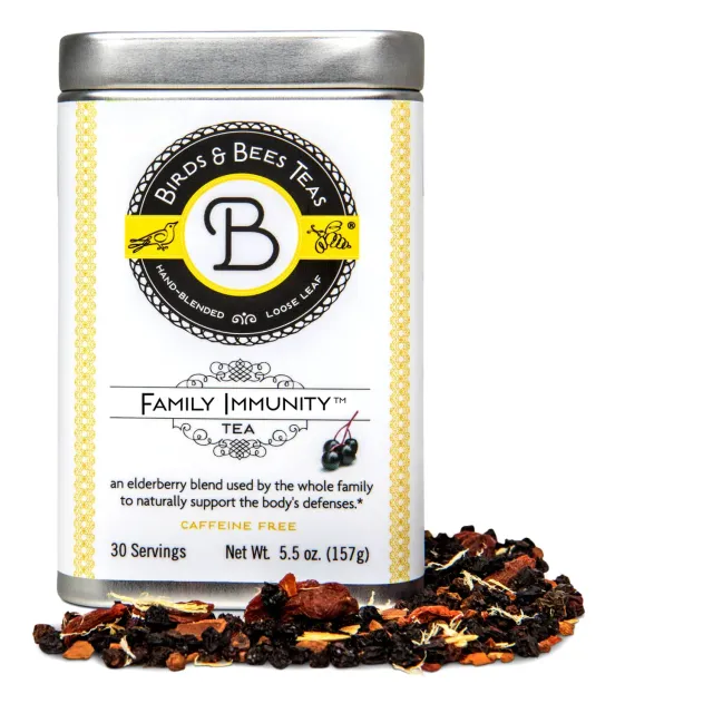 Birds & Bees Tea Family Immunity örtte burk fläder