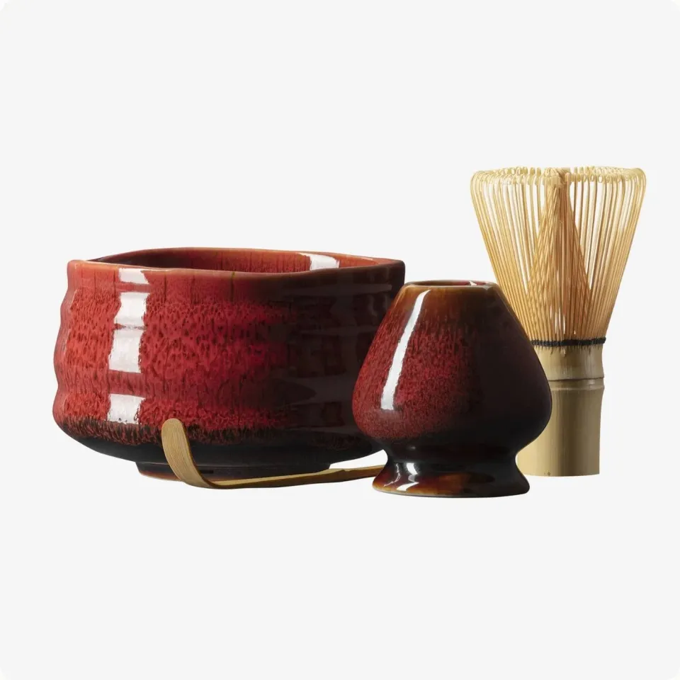 Matcha Magic Shinku matchaset skål visp hållare sked
