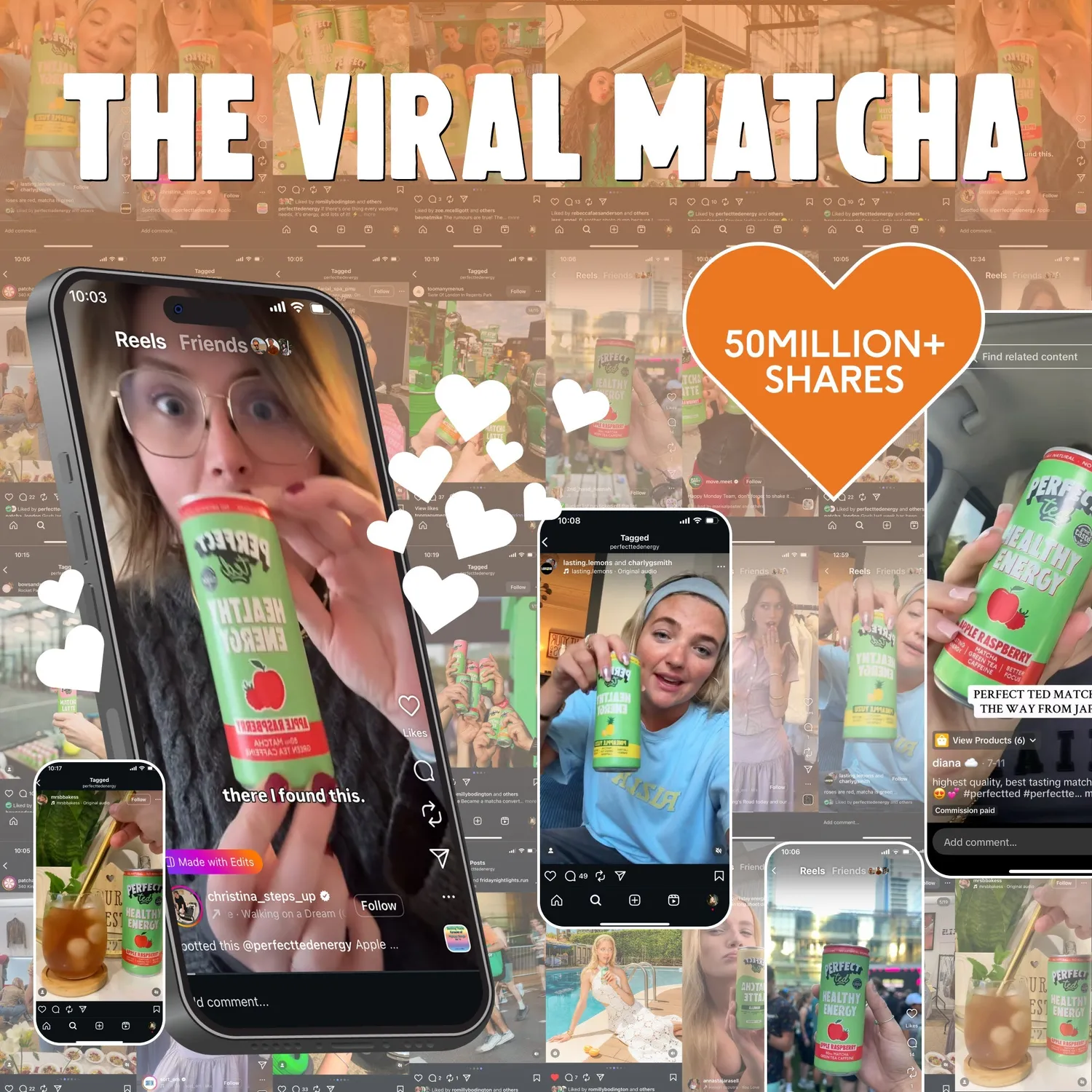 Perfect Ted Juicy Peach energidryck 12-pack persika matcha