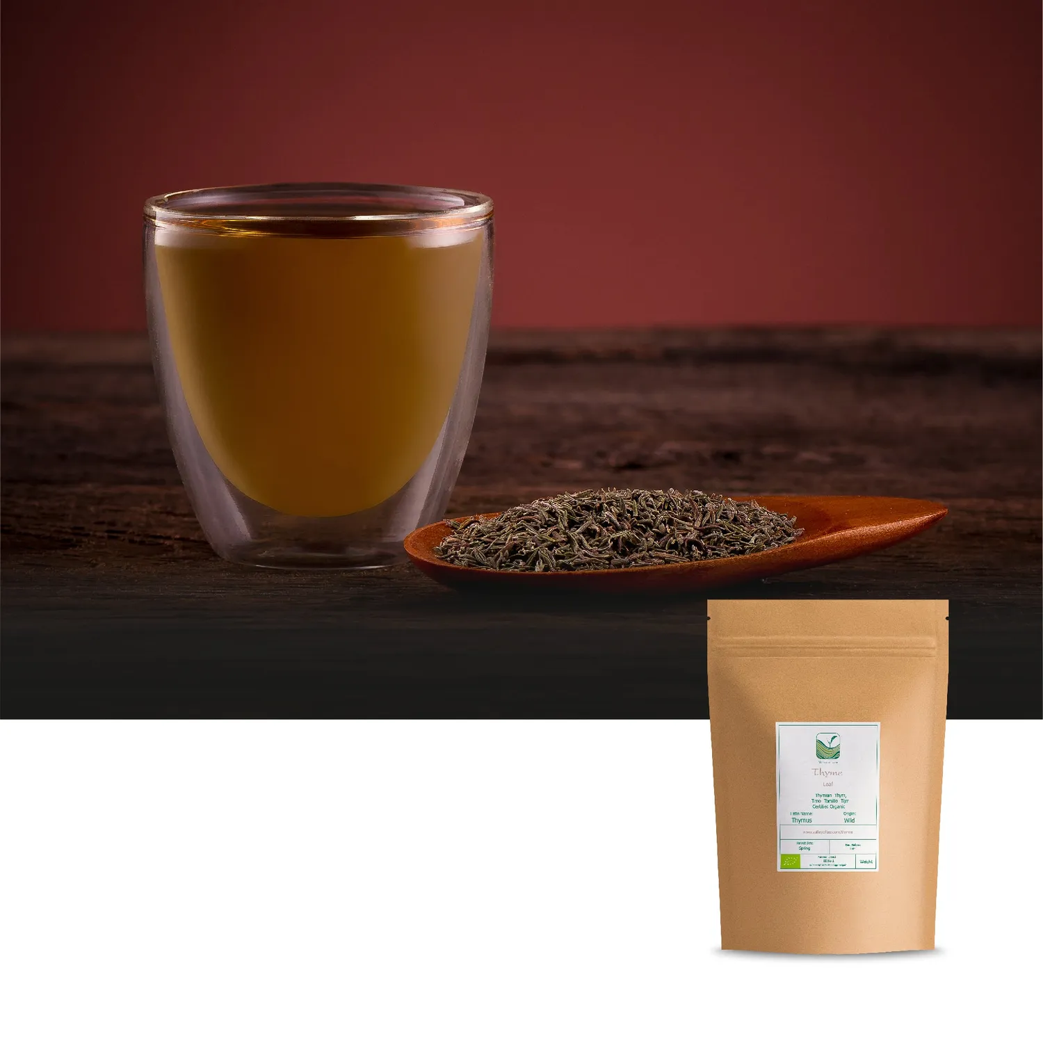 Valley of Tea Timjan örtte 100 g lösvikt jordig