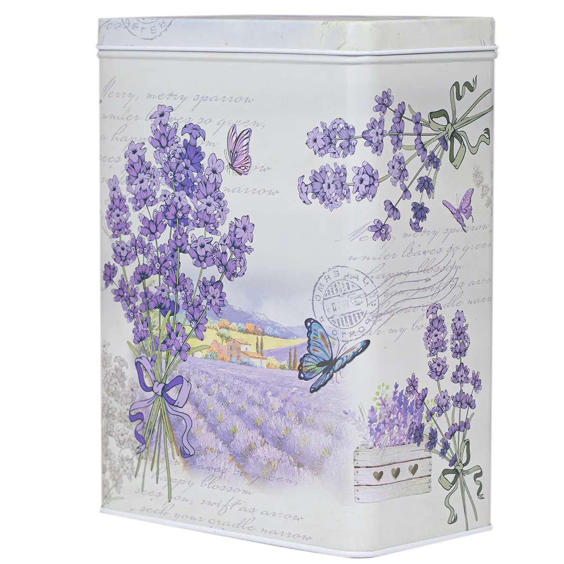 Bönor & Blad Lavendel & Fjäril burk stor plåt