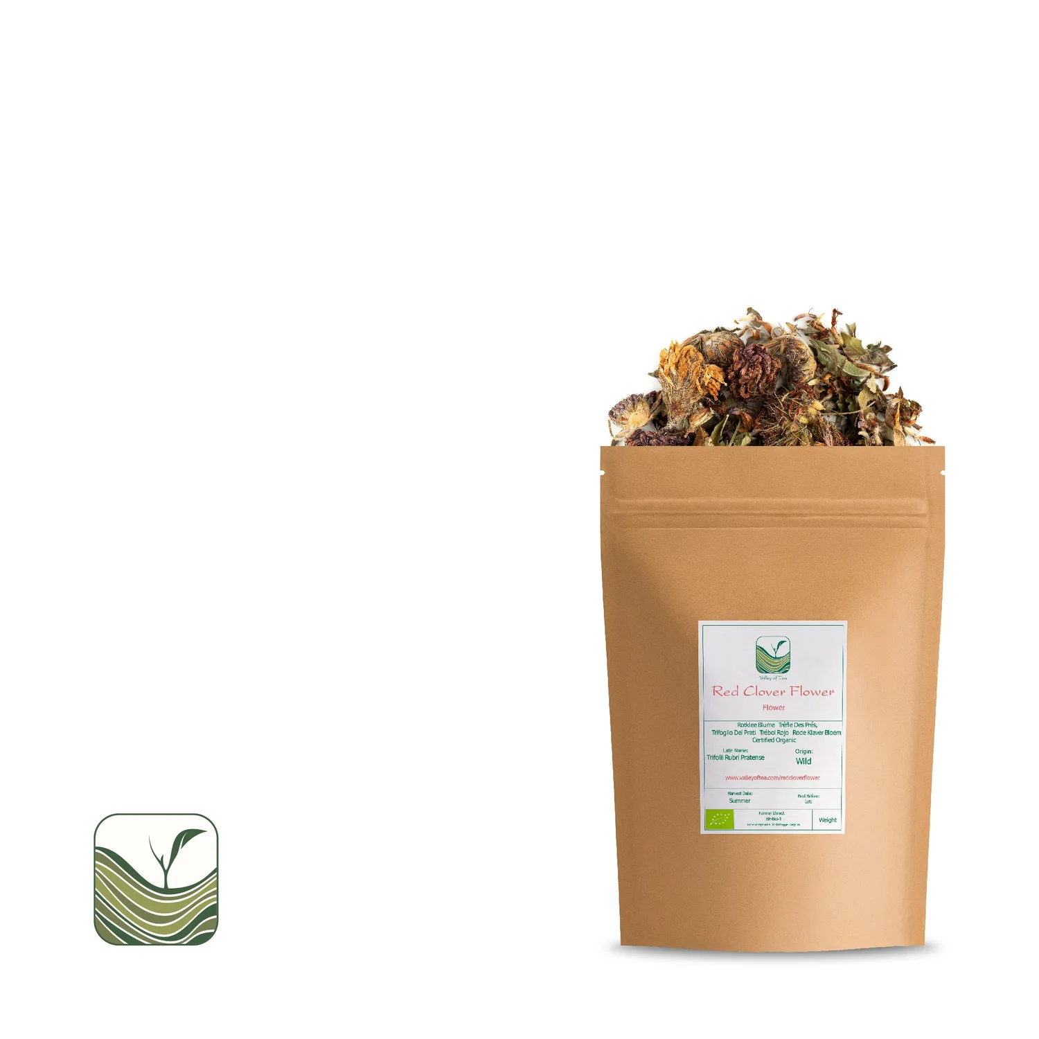 Valley of Tea Rödklöverblommor örtte 100g koffeinfri