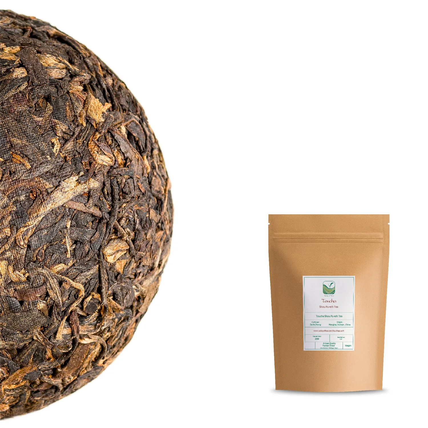 Valley of Tea Toucha pu-erh te 100g shou söt