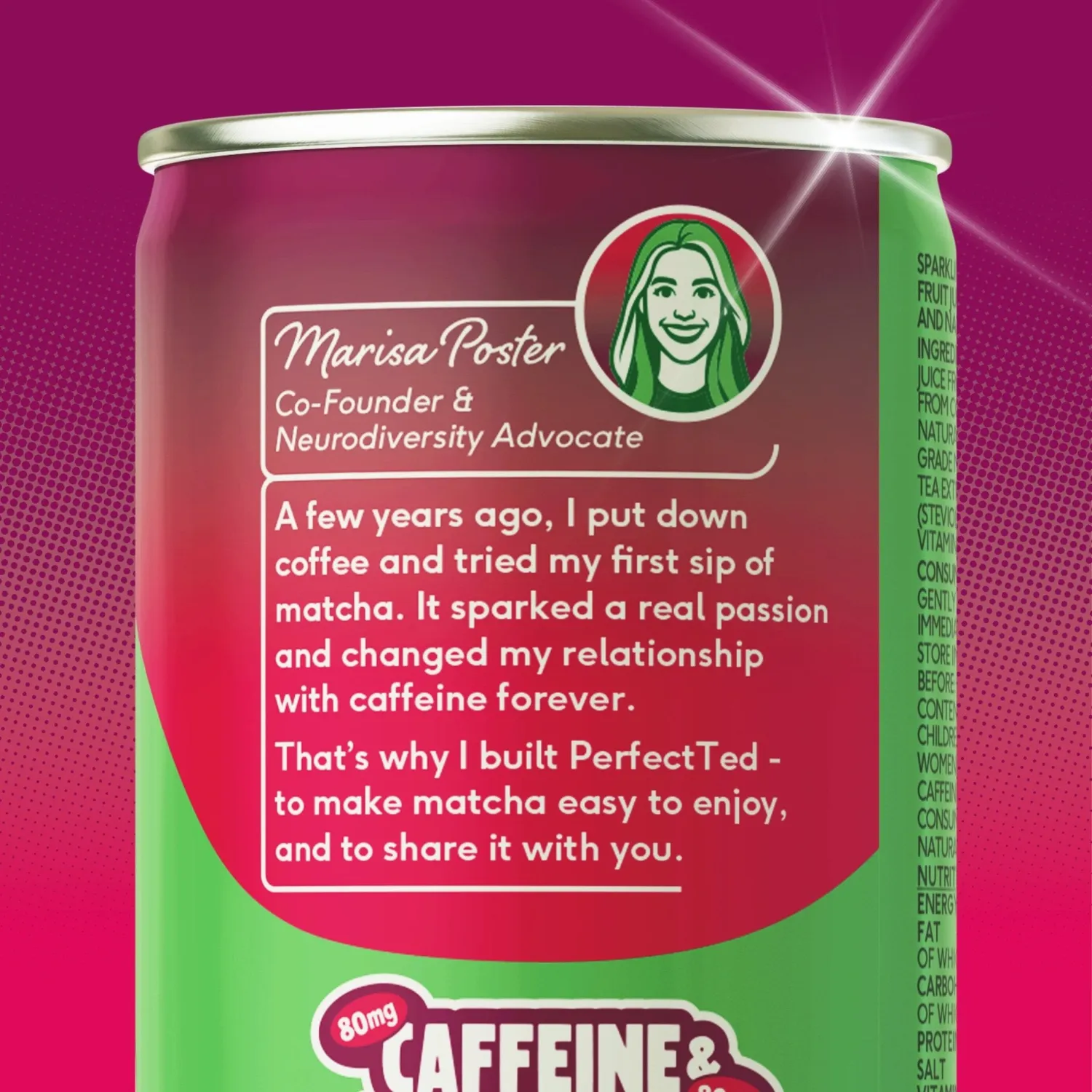Perfect Ted Very Cherry matcha energidryck 12-pack körsbär