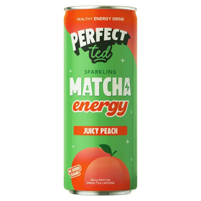 Perfect Ted Juicy Peach matcha energidryck 12-pack