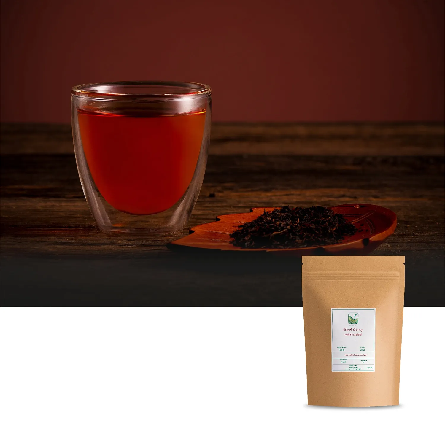 Valley of Tea Svartte Bergamottolja te 200g Earl Grey