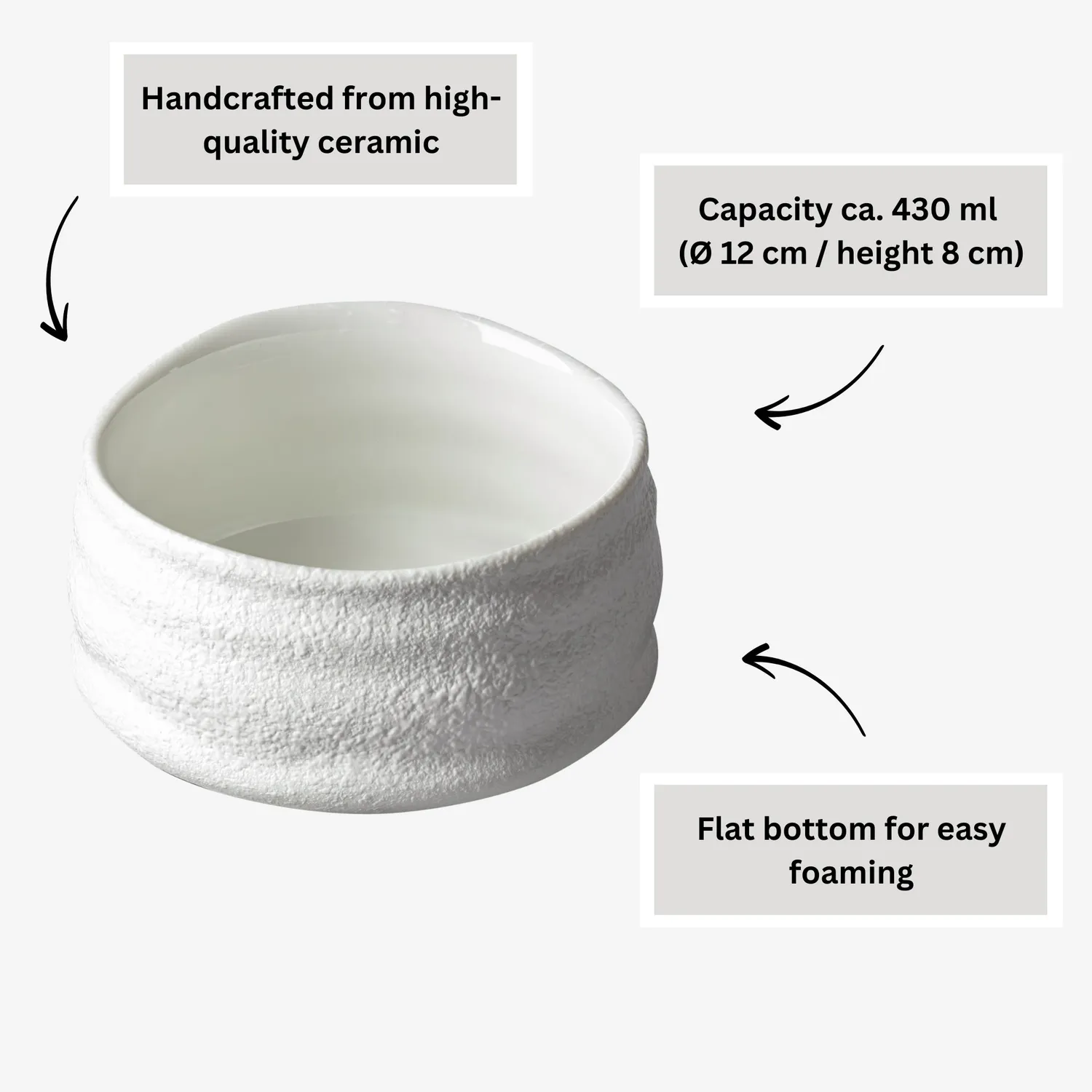 Matcha Magic Shiro matchaskål vit 430 ml keramik