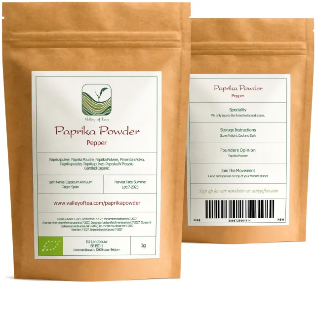 Valley of Tea Paprikapulver krydda Stor mild söt