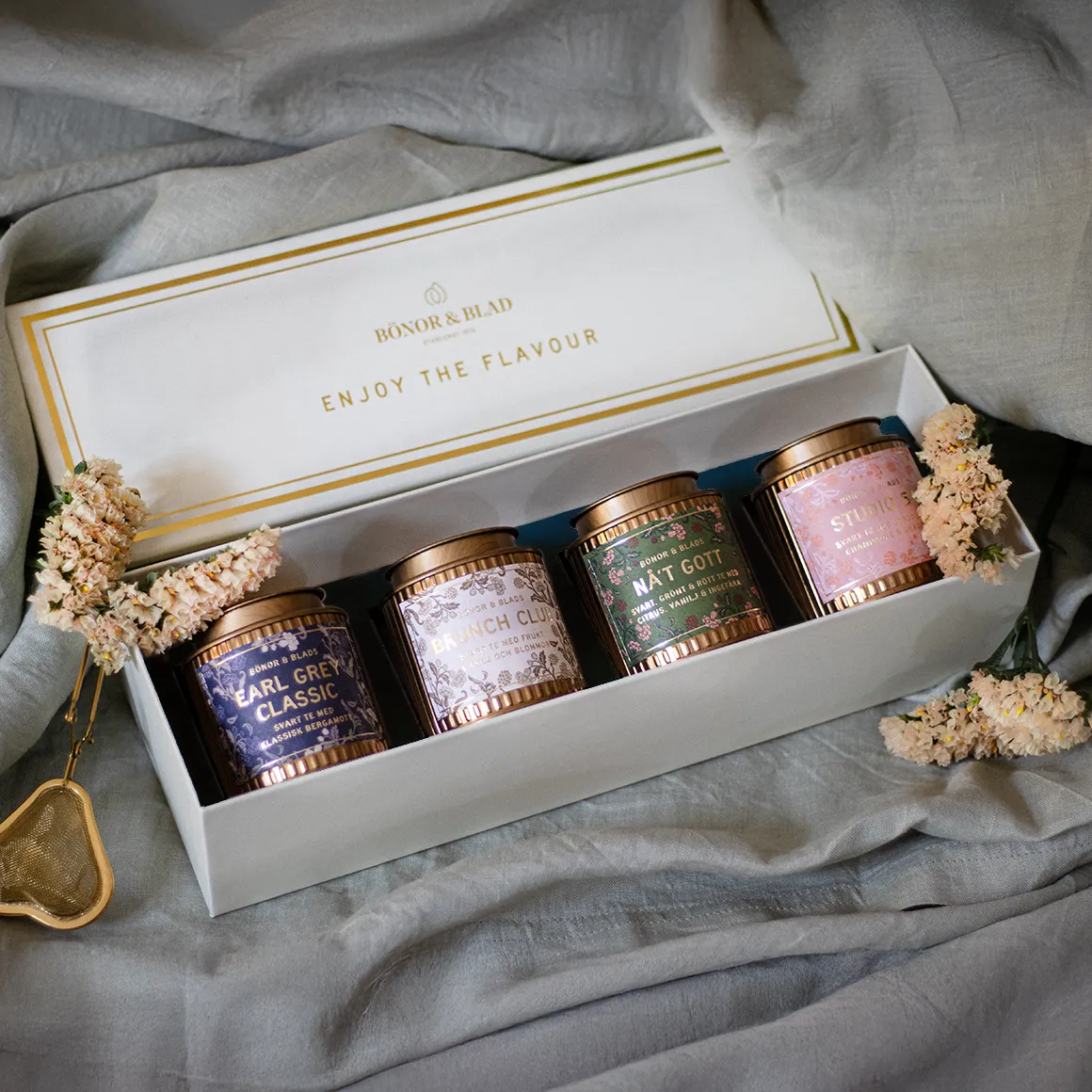 Bönor & Blad Tea Selection tepresent 4x svart te