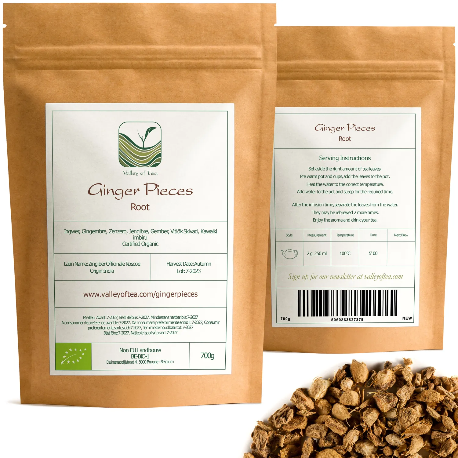 Valley of Tea Ingefära örtte 100g kryddig