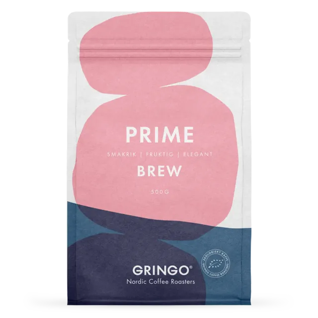 Gringo Prime Brew bryggkaffe 500 g bär citrus ekologiskt