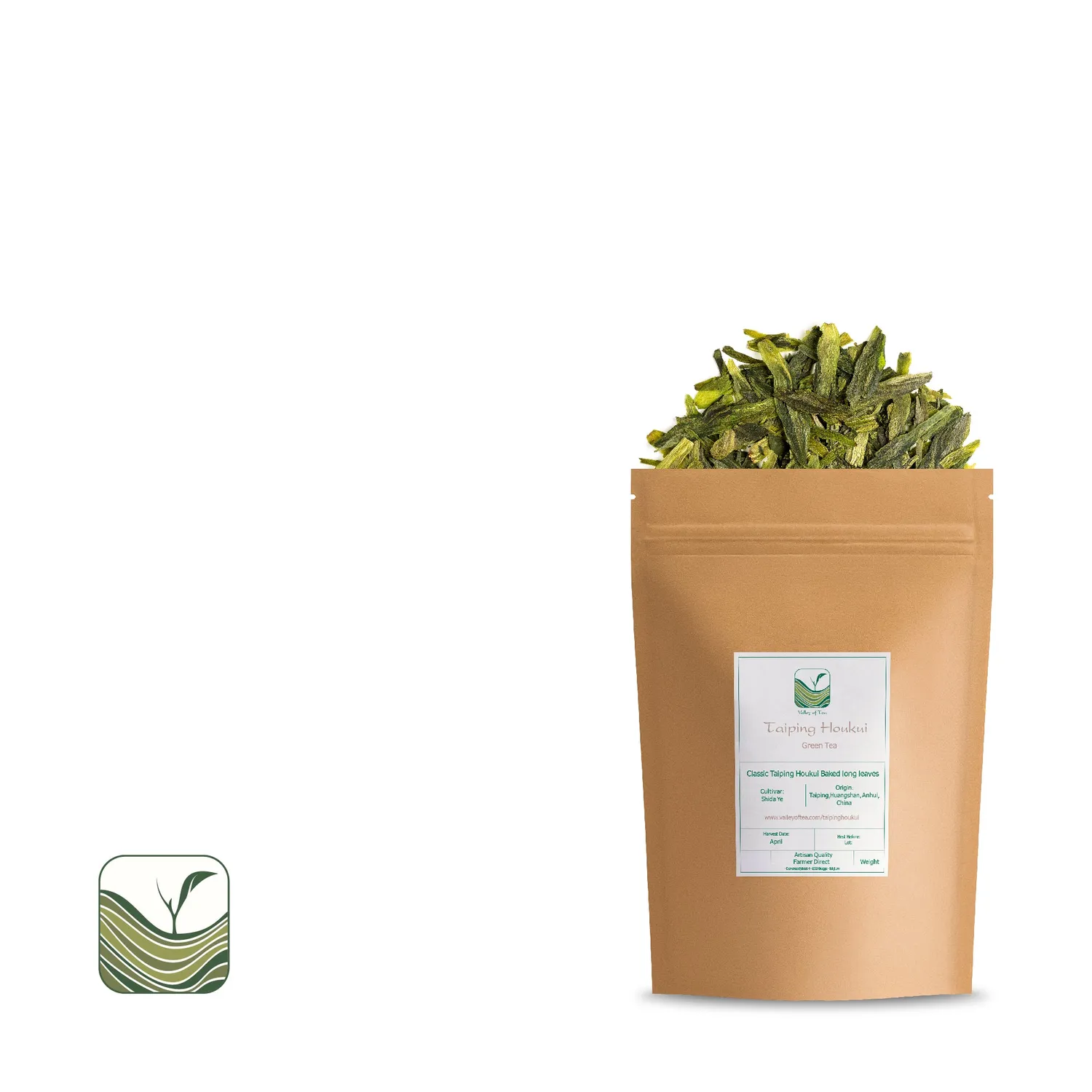 Valley of Tea Taiping Houkui grönt te 100g blommig