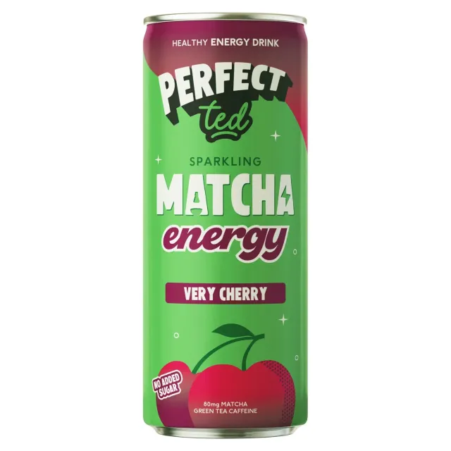 Perfect Ted Very Cherry matcha energidryck 12-pack körsbär