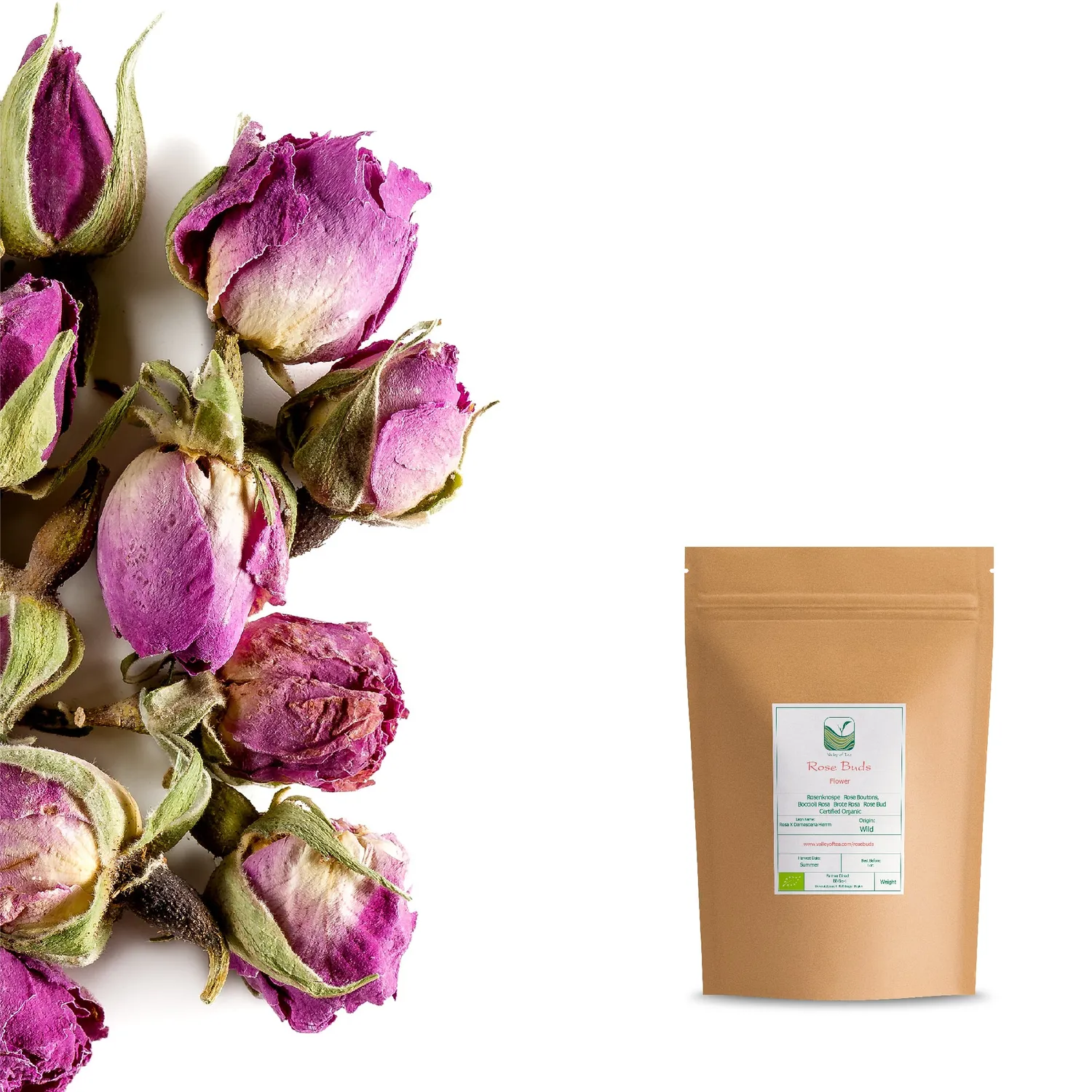 Valley of Tea Rosenknoppar örtte 100g blommig