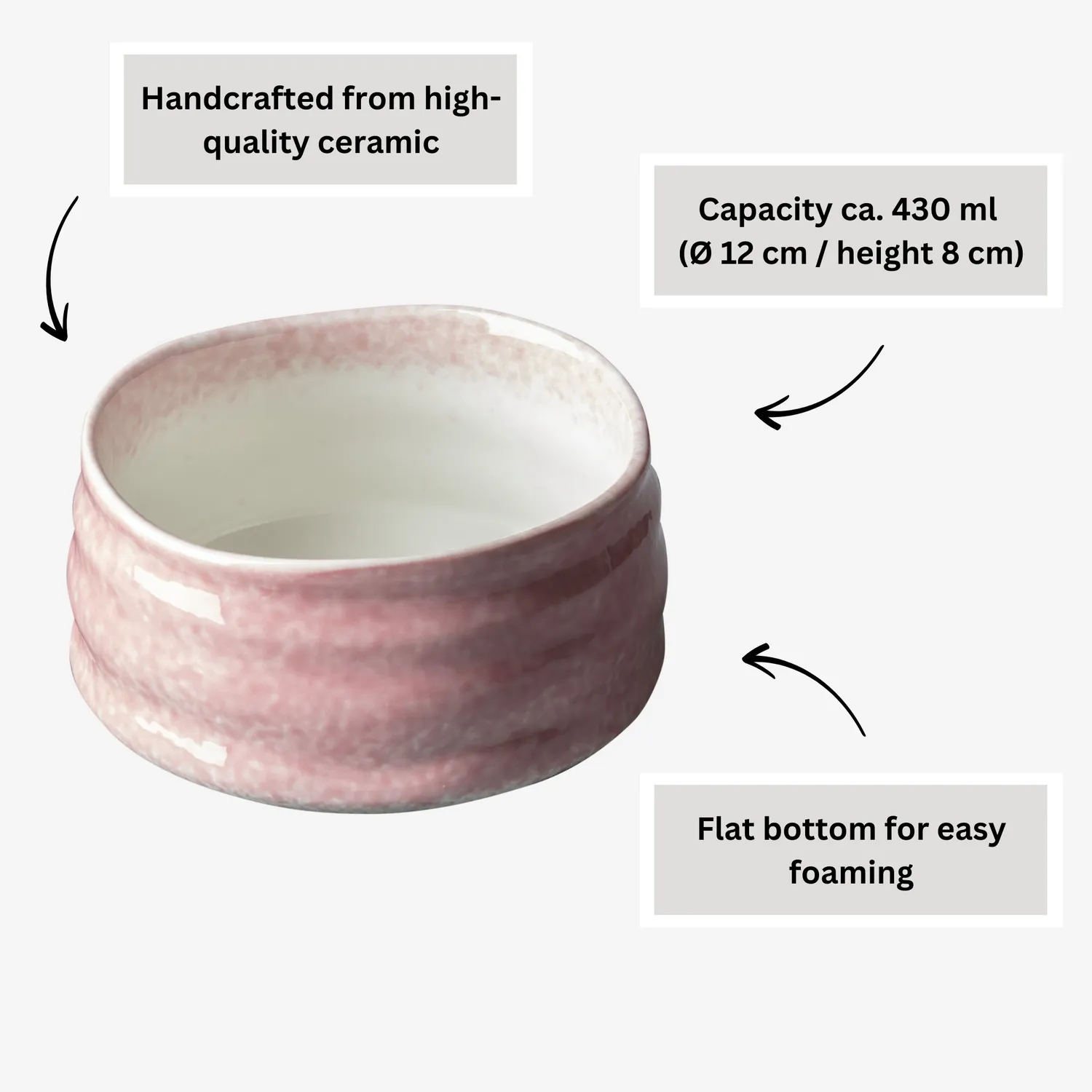 Matcha Magic Pinku matchaset skål visp 4 delar