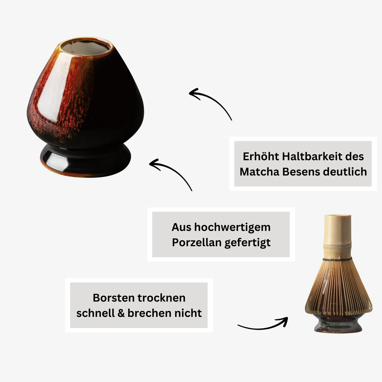 Matcha Magic Shinku matchaset skål visp hållare sked