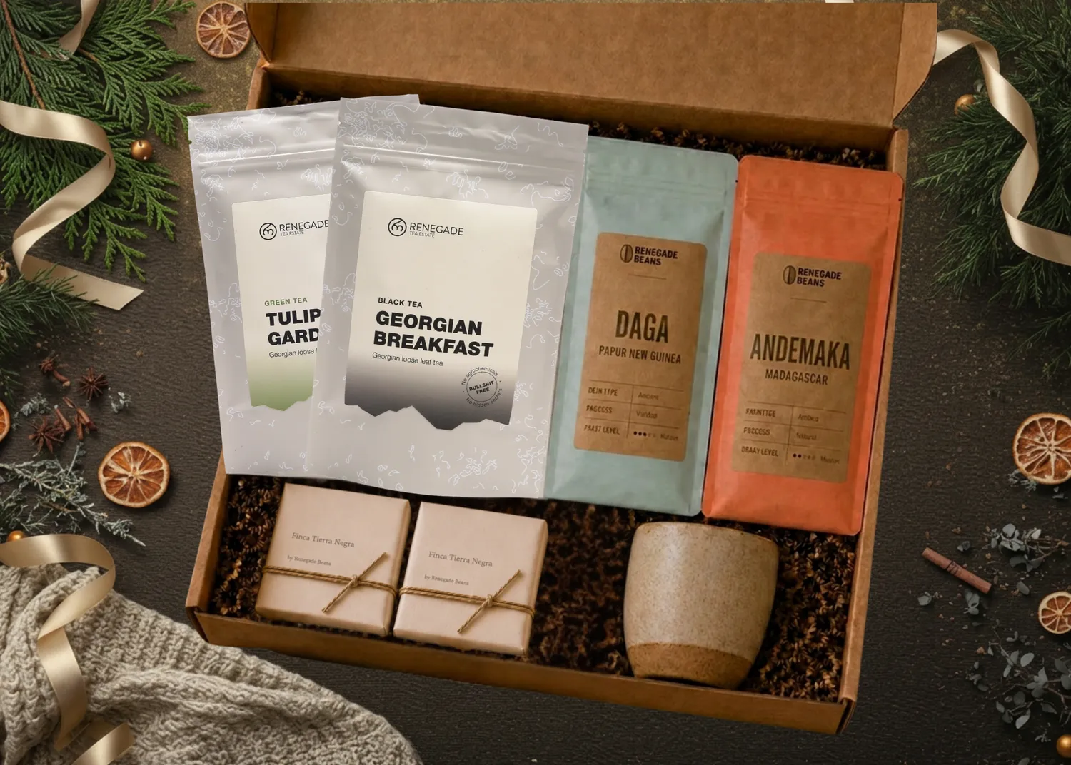 Renegade Tea Estate Christmas Box julbox te kaffe choklad