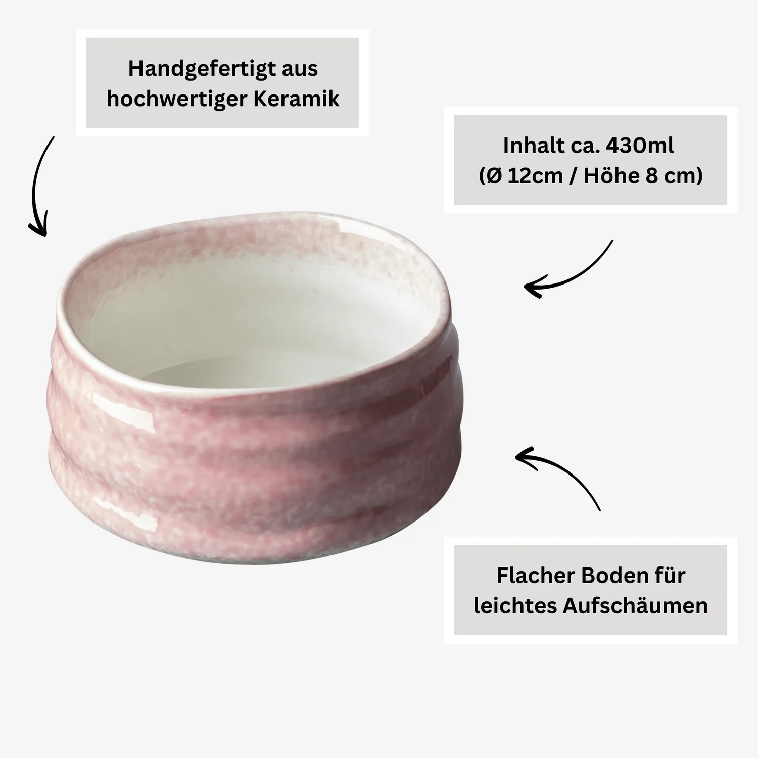 Matcha Magic Pinku matchaset skål visp presentbox