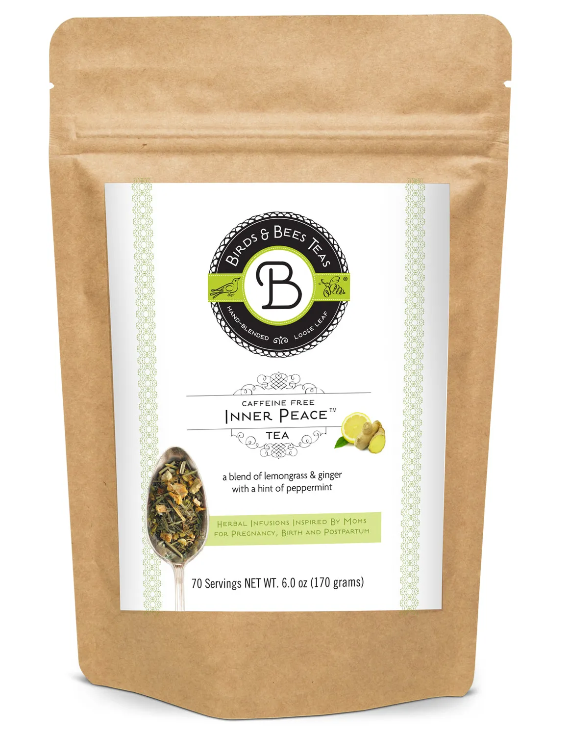 Birds & Bees Inner Peace örtte burk 2,25oz ingefära