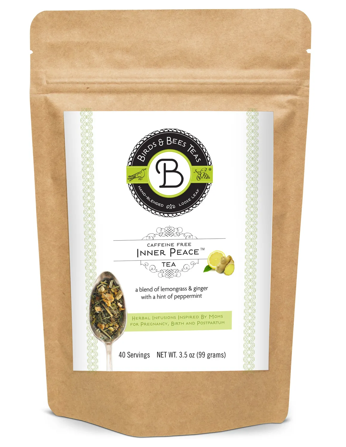 Birds & Bees Inner Peace örtte burk 2,25oz ingefära