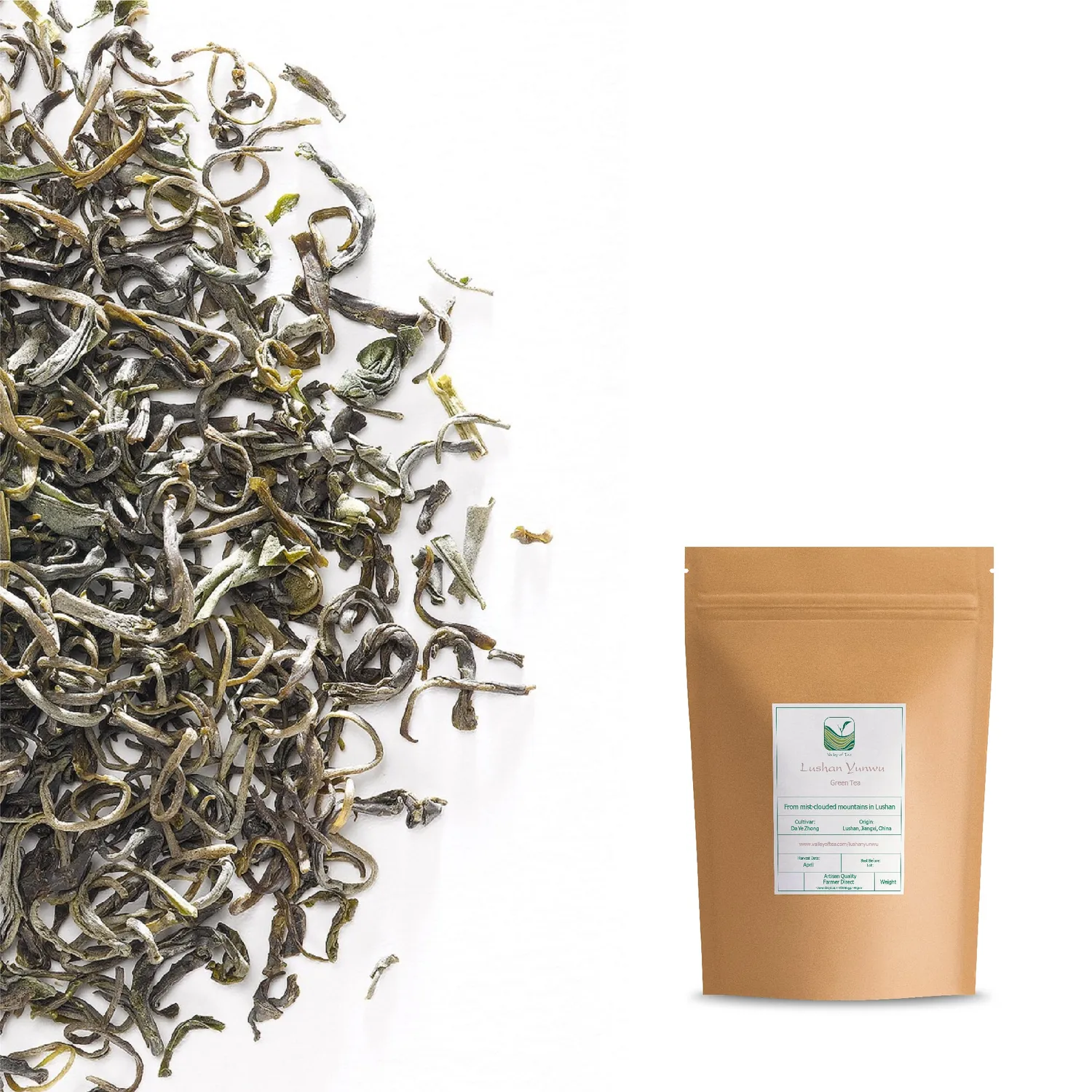 Valley of Tea Lushan Yunwu grönt te 100g söt maltig