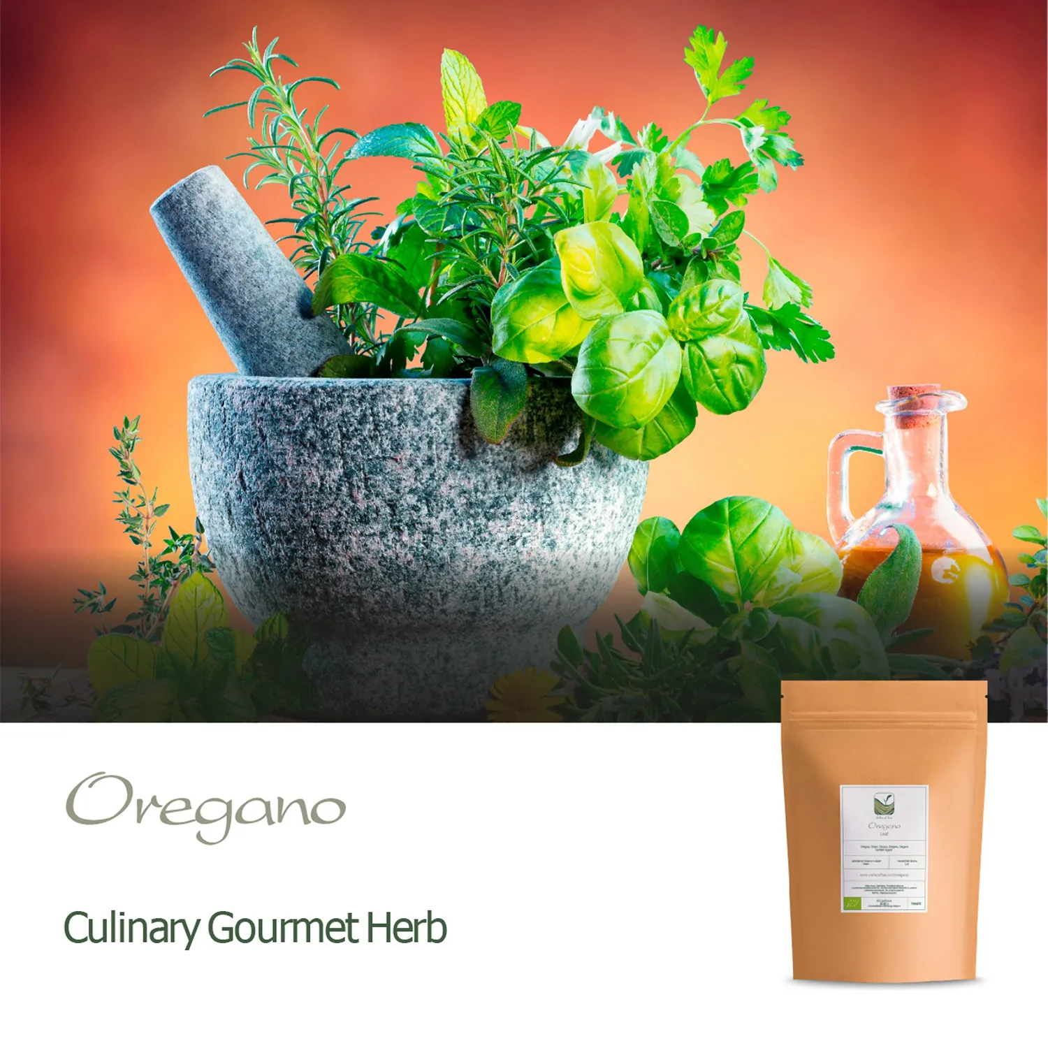 Valley of Tea Oregano krydda 100g ekologisk