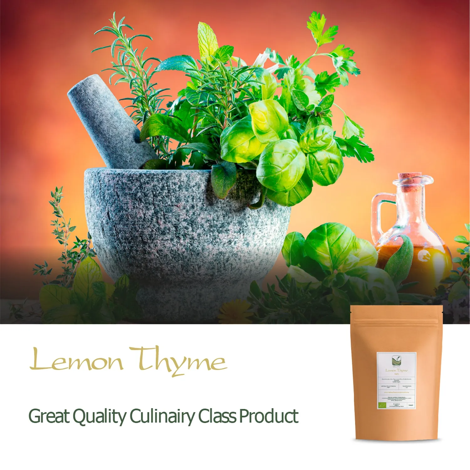 Valley of Tea Citrontimjan örtkrydda lösvikt 100g citrus