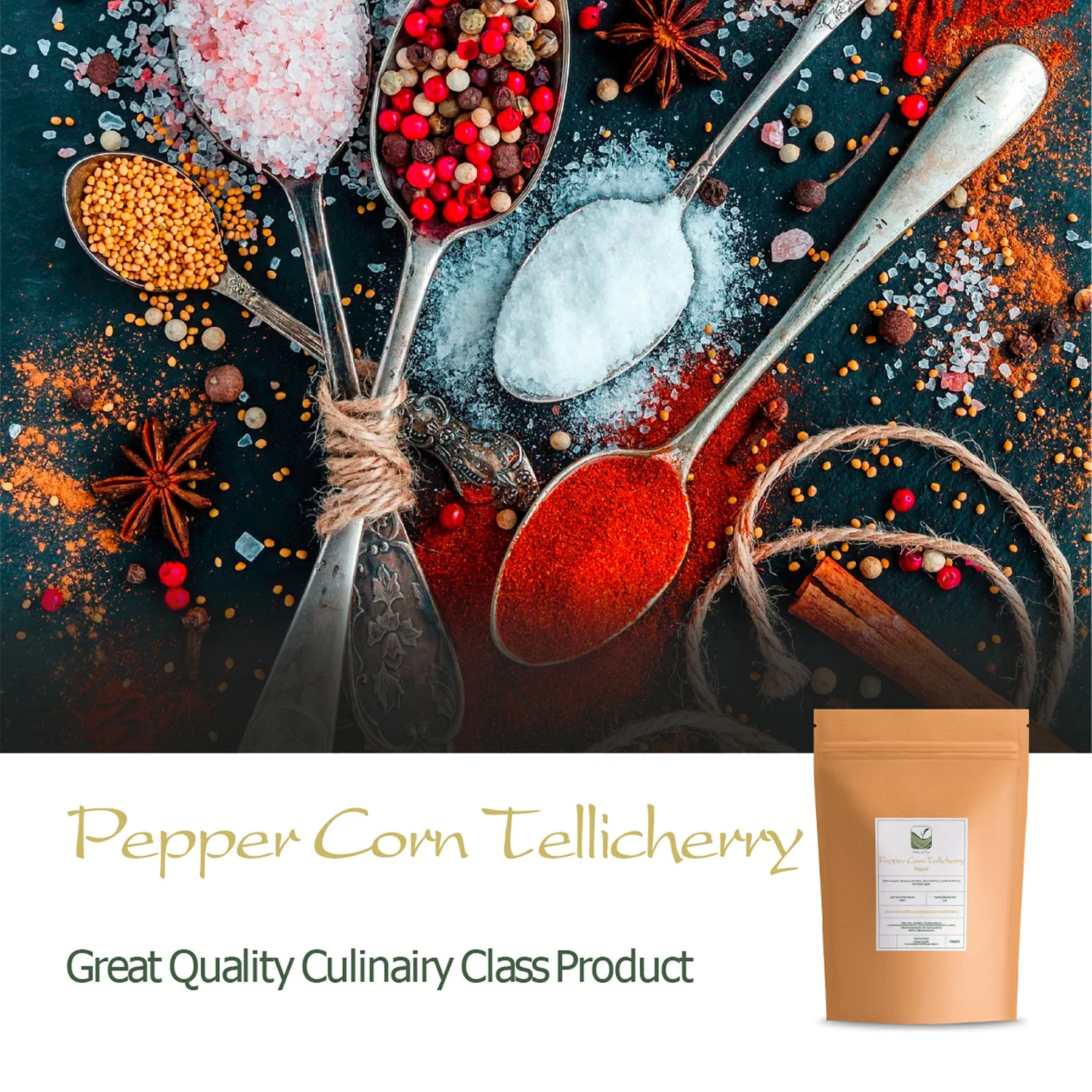 Valley of Tea Tellicherry svartpeppar 100g eko